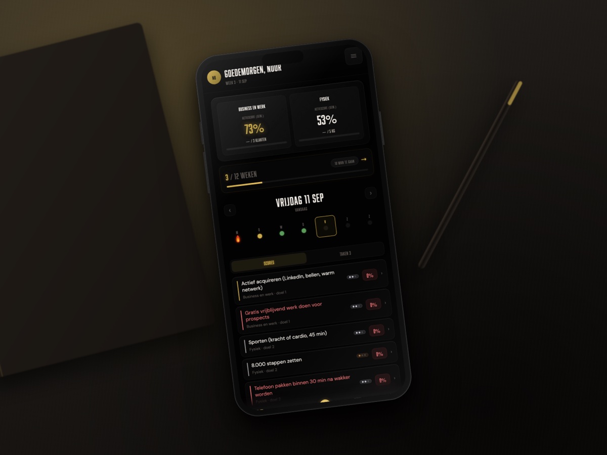 De app op je telefoon: je dag en je scores
